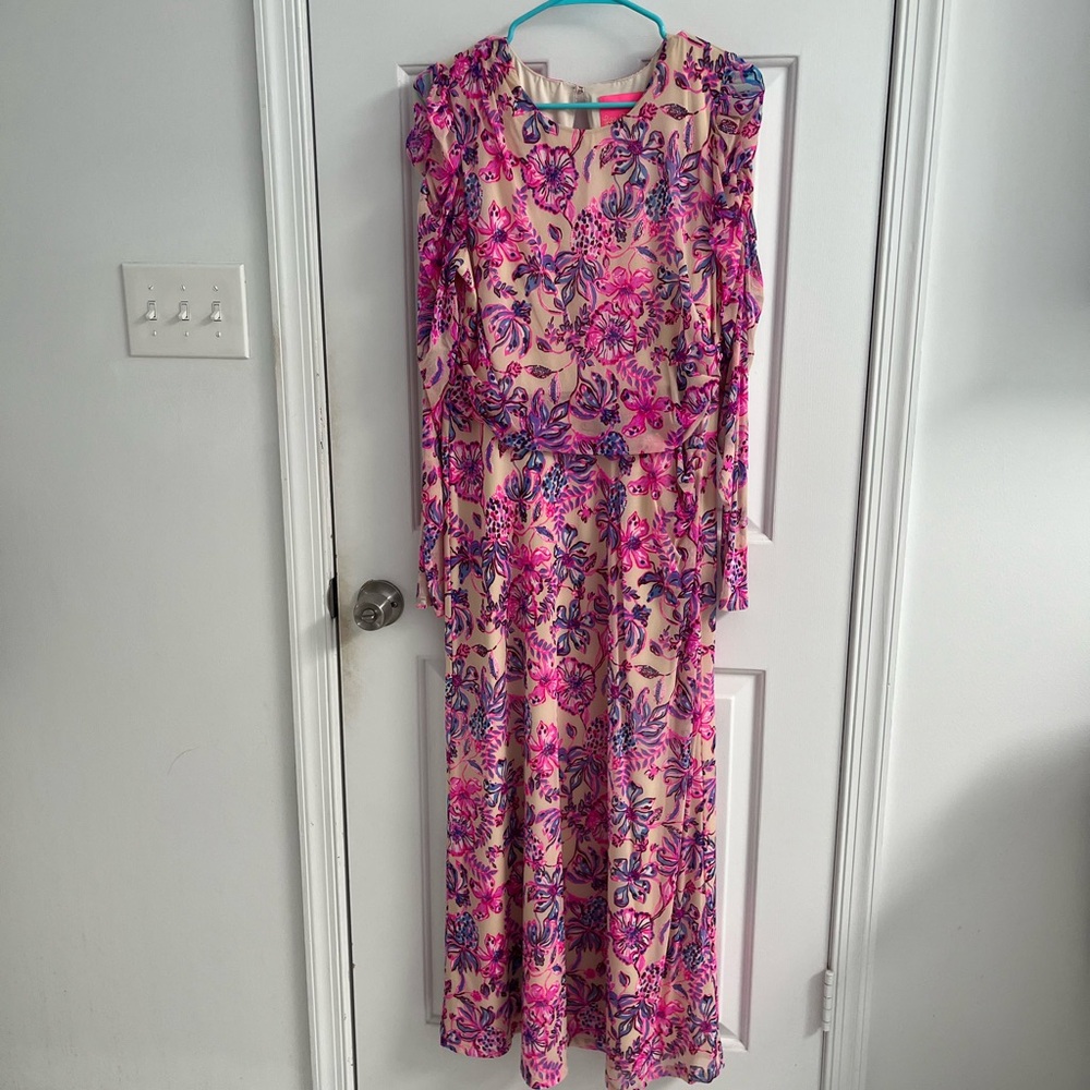 Lilly Pulitzer Preslie Long Sleeve Mesh Midi Dress